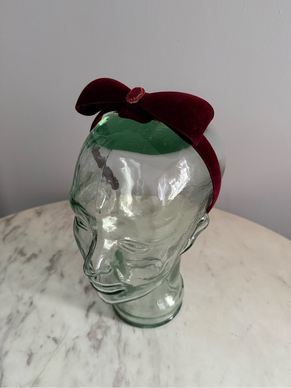 Red Velvet Jewel BalletCore Femme Elegant Bow Headband OS